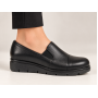 pantofi dama negri din piele naturala cu platforma joasa si elastic lateral NA270NP Ciucaleti